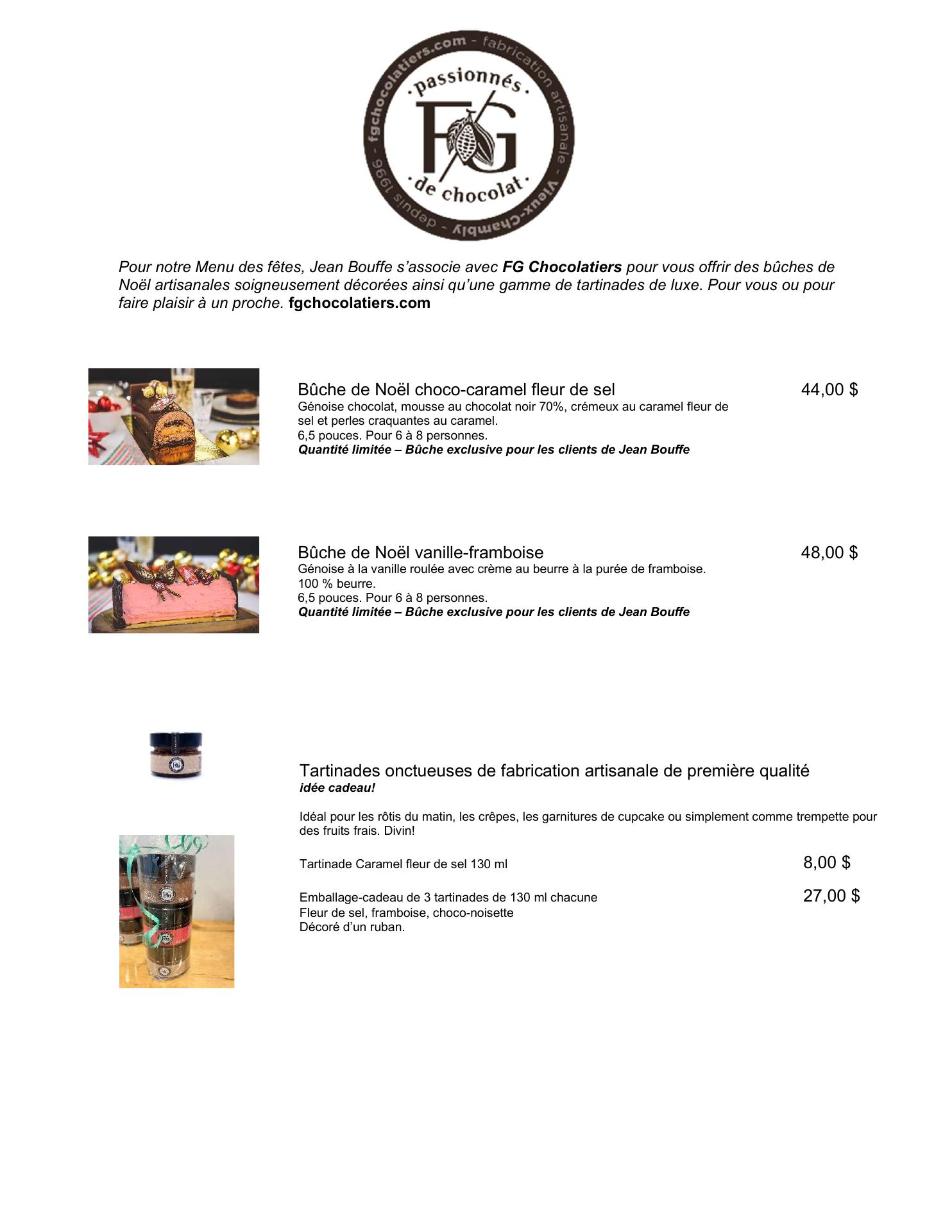 Jean Bouffe Menu