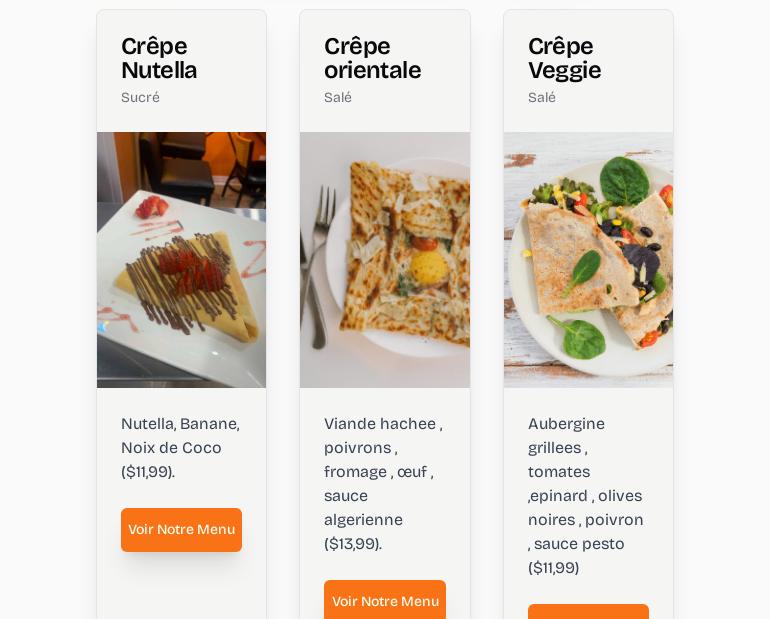 Kfé crêperie icosium Menu