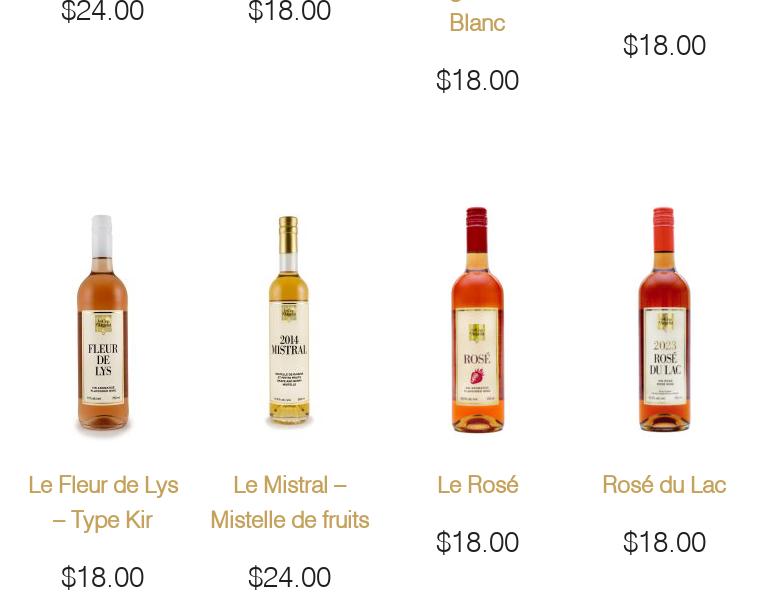 Vignoble Le Cep d'Argent Menu