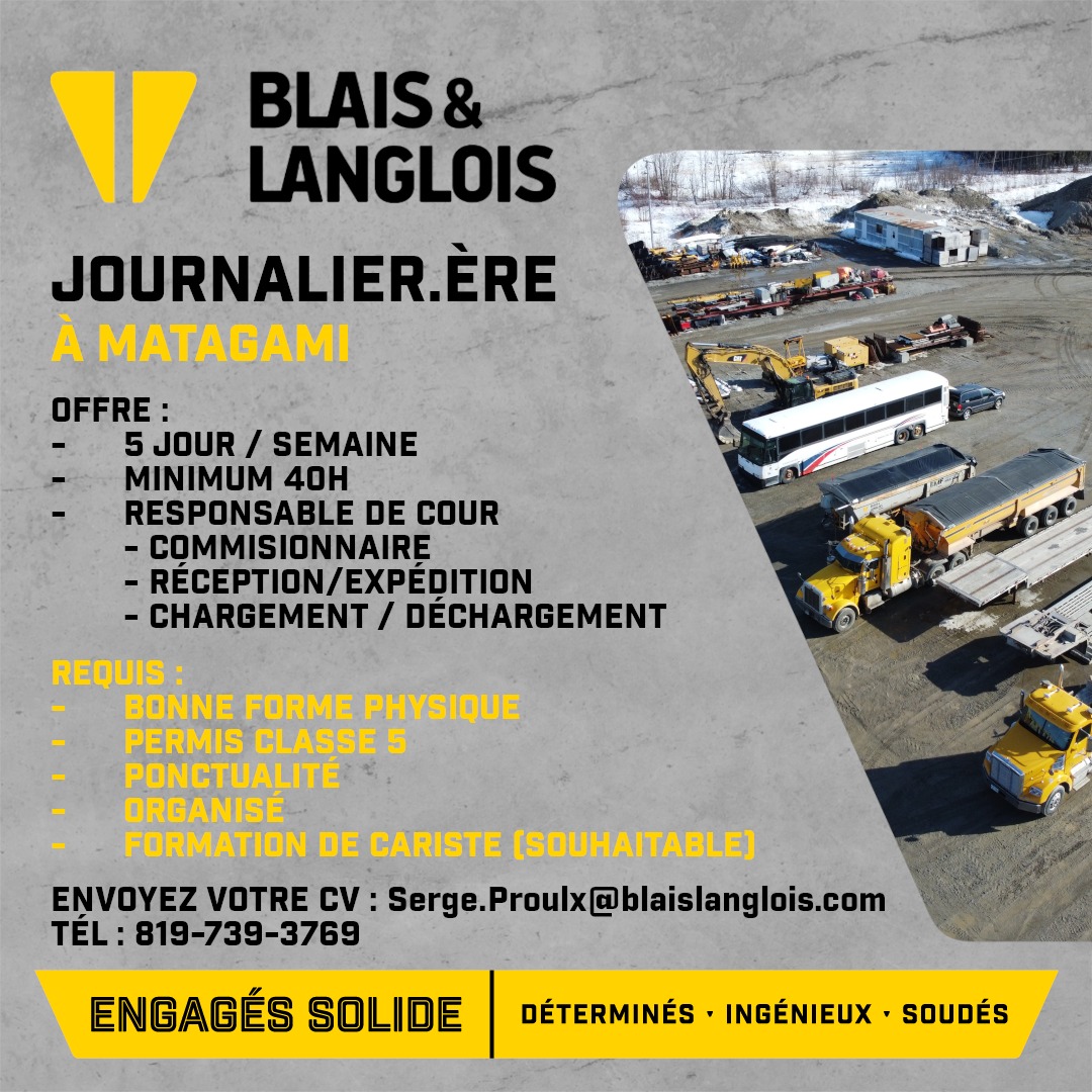 Blais & Langlois Inc 3050 Bd Industriel, Matagami Quebec J0Y 2A0