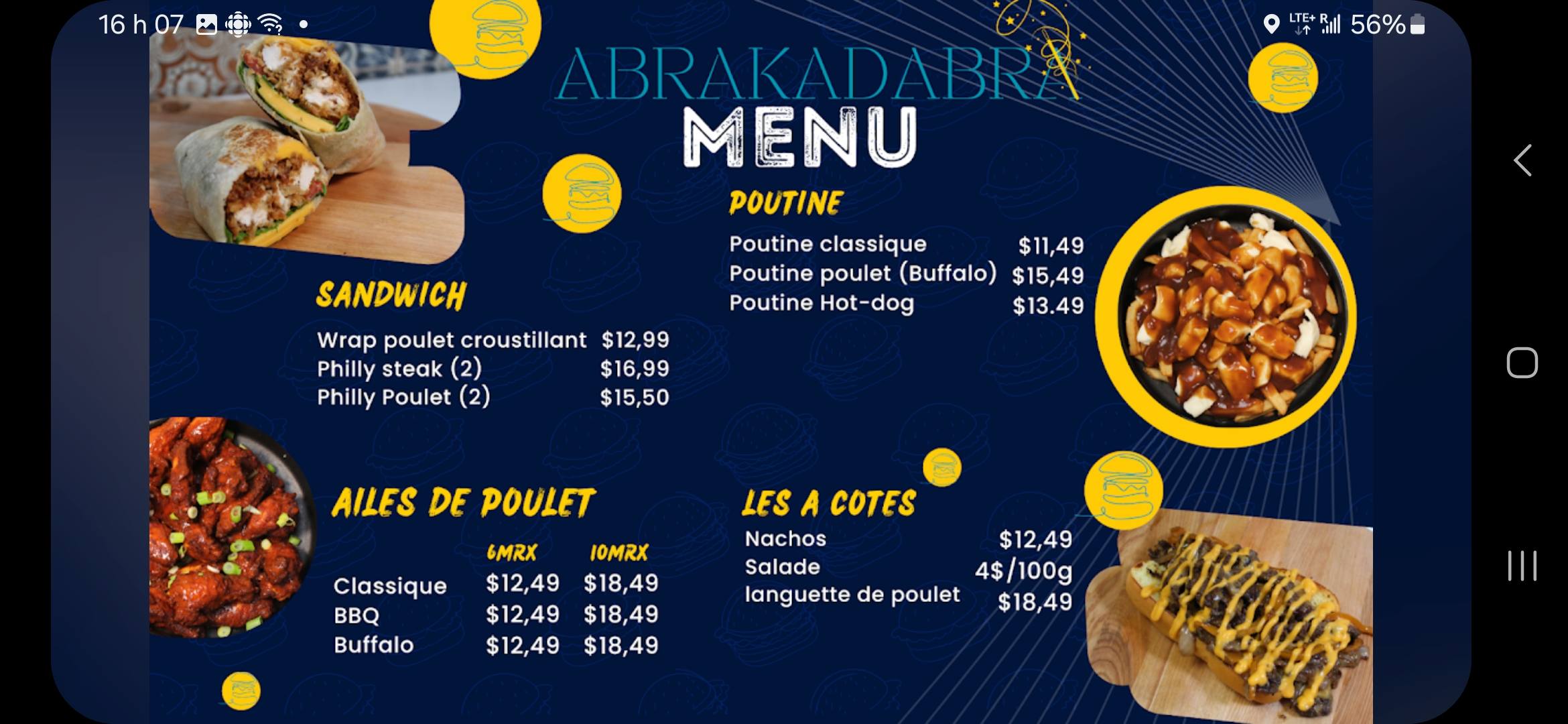 Brasserie Cherrier Menu
