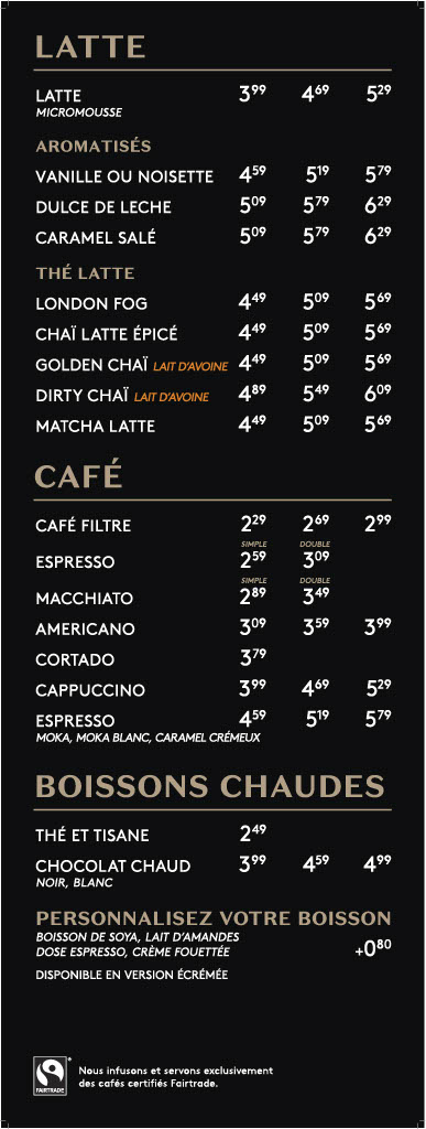 Café Van Houtte Menu