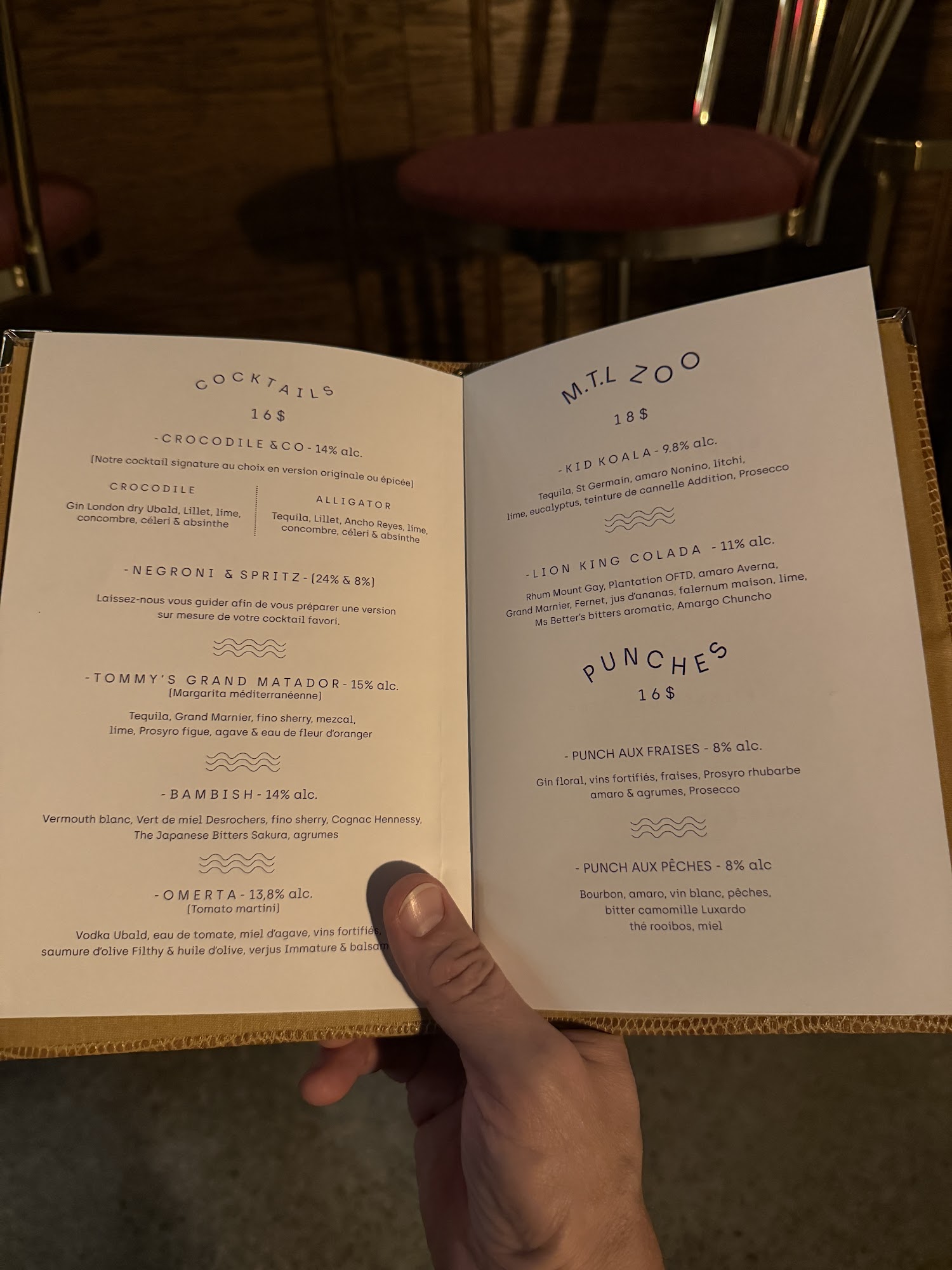 Crocodile Menu
