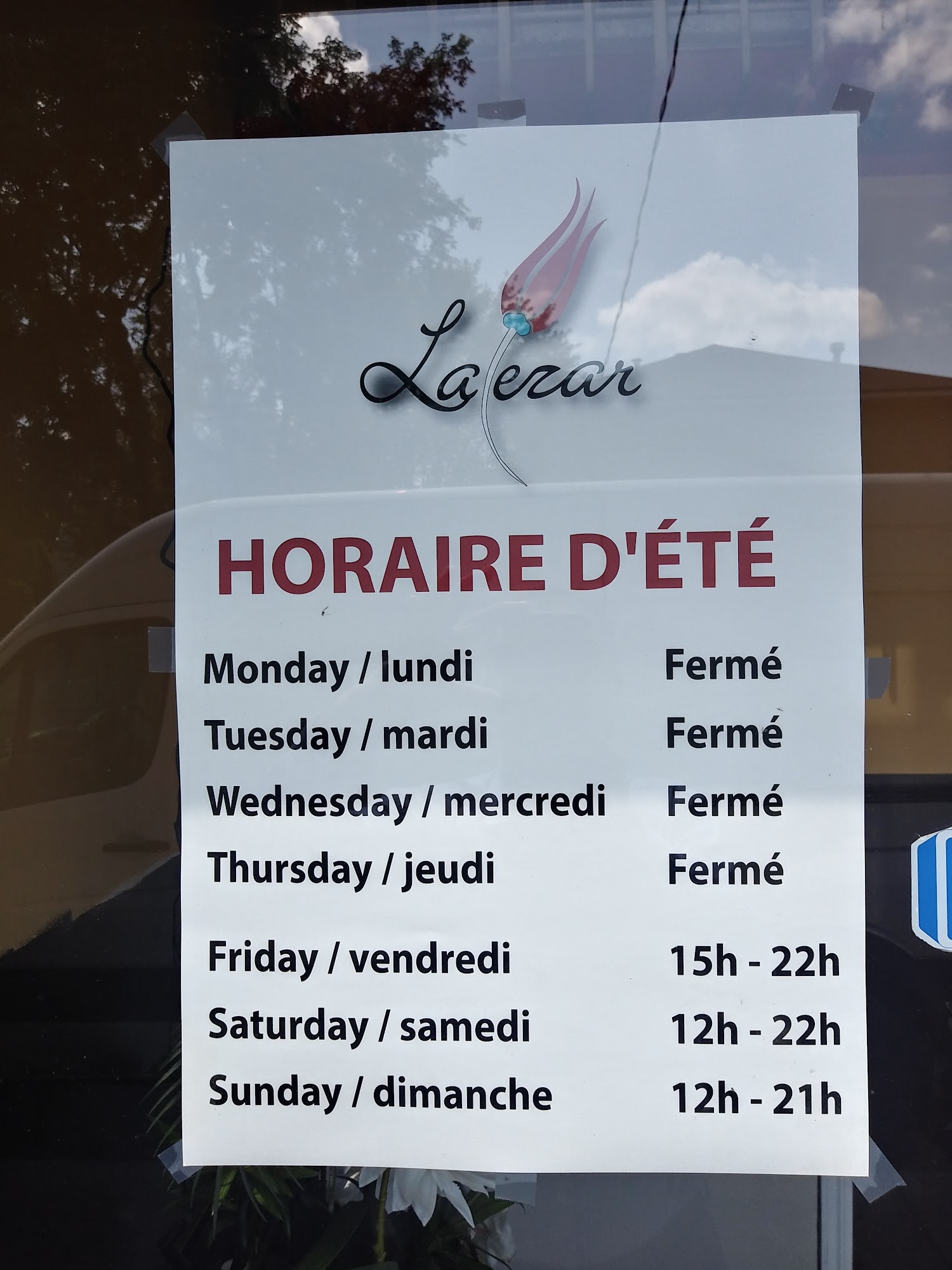 Restaurant Buffet Lalezar Menu