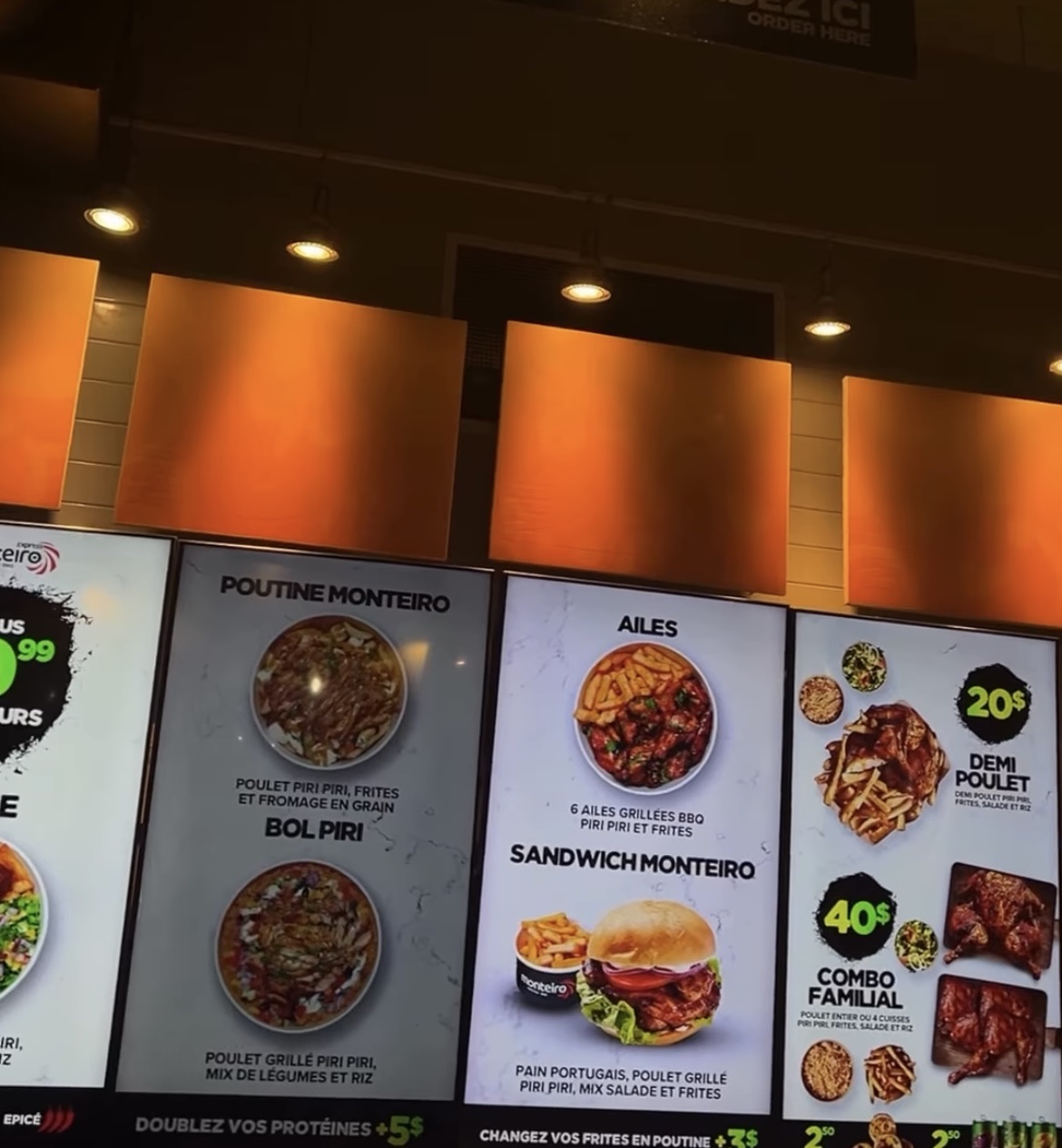 Monteiro Express St-Denis Menu