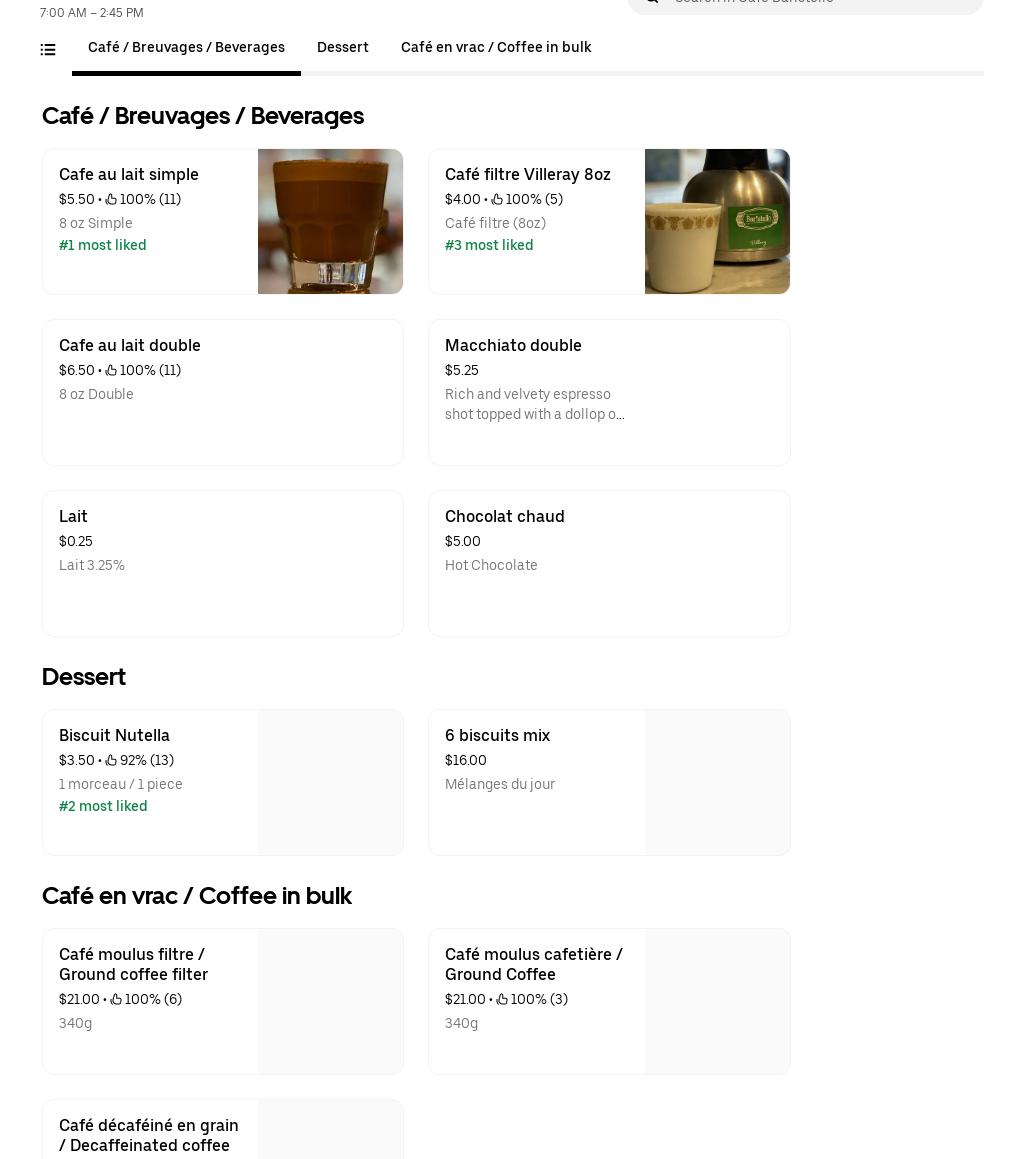 Corrado sandwich Menu
