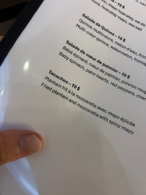 Bistro El Chino Menu