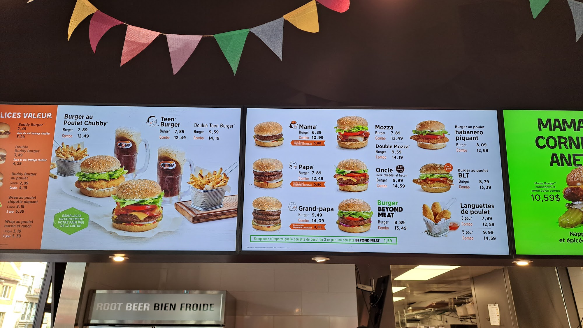 A&W Canada Menu