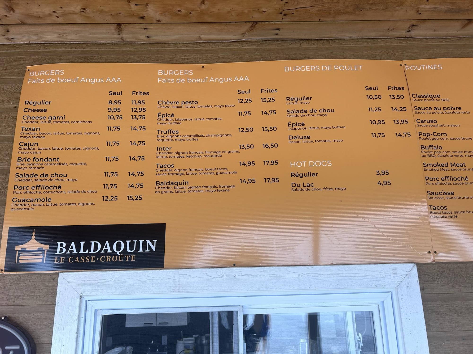 Baldaquin le casse croûte Menu
