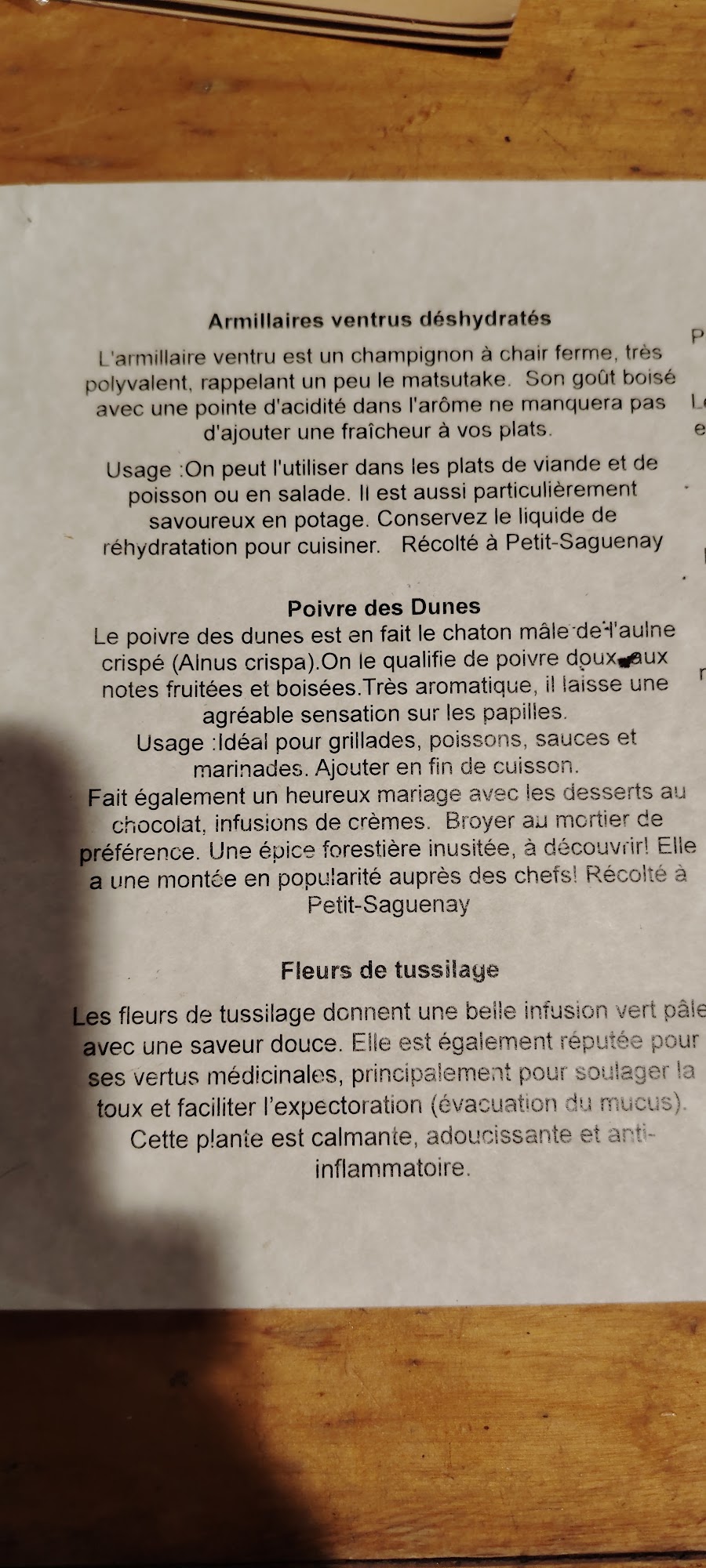 Café Bistro Lez'Arts Menu