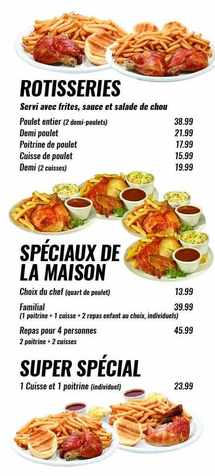 Restaurant Coq-O-Bec Menu