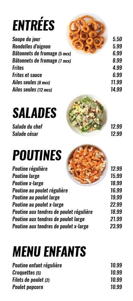 Restaurant Coq-O-Bec Menu