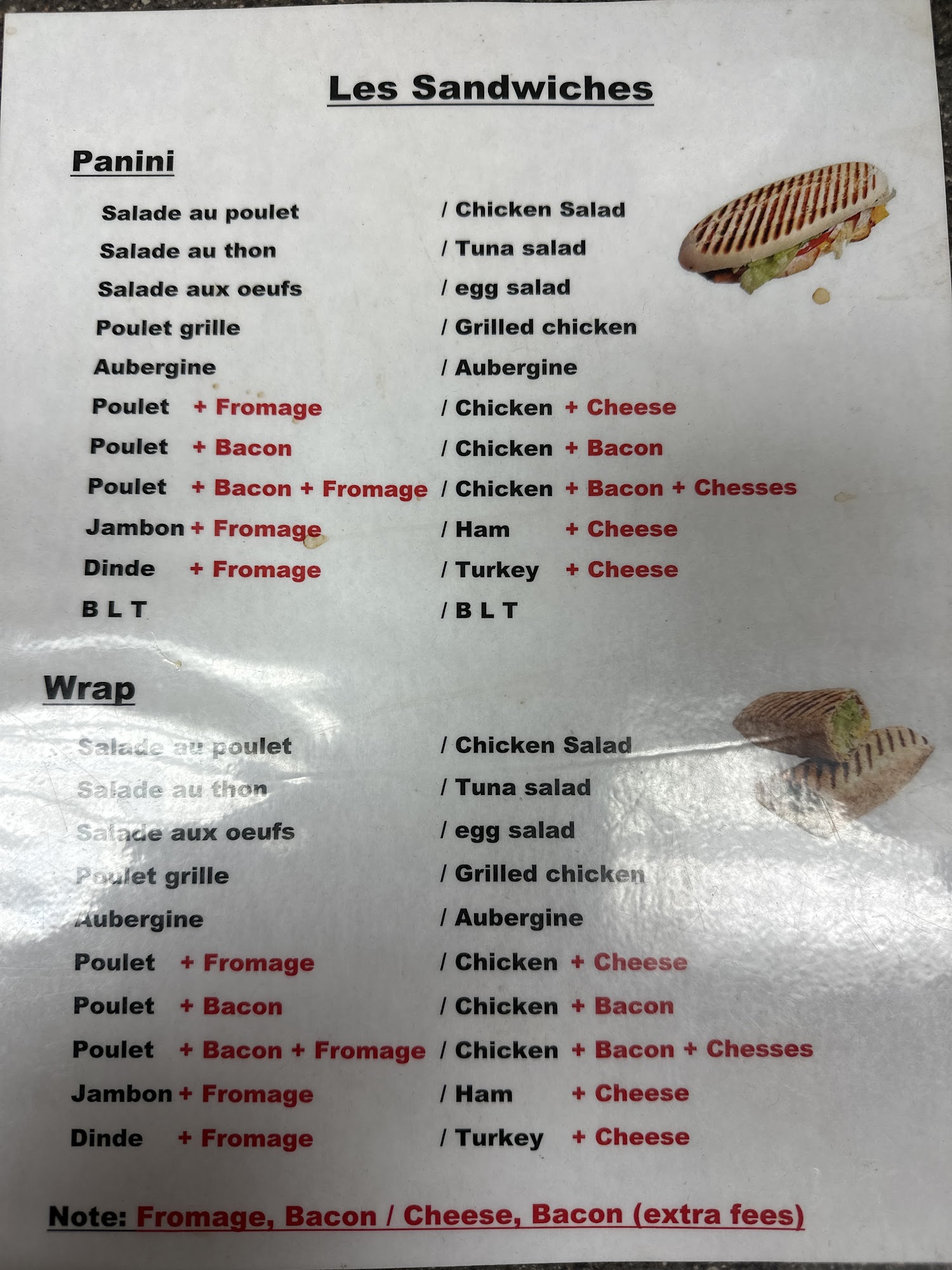 Treats Café Menu