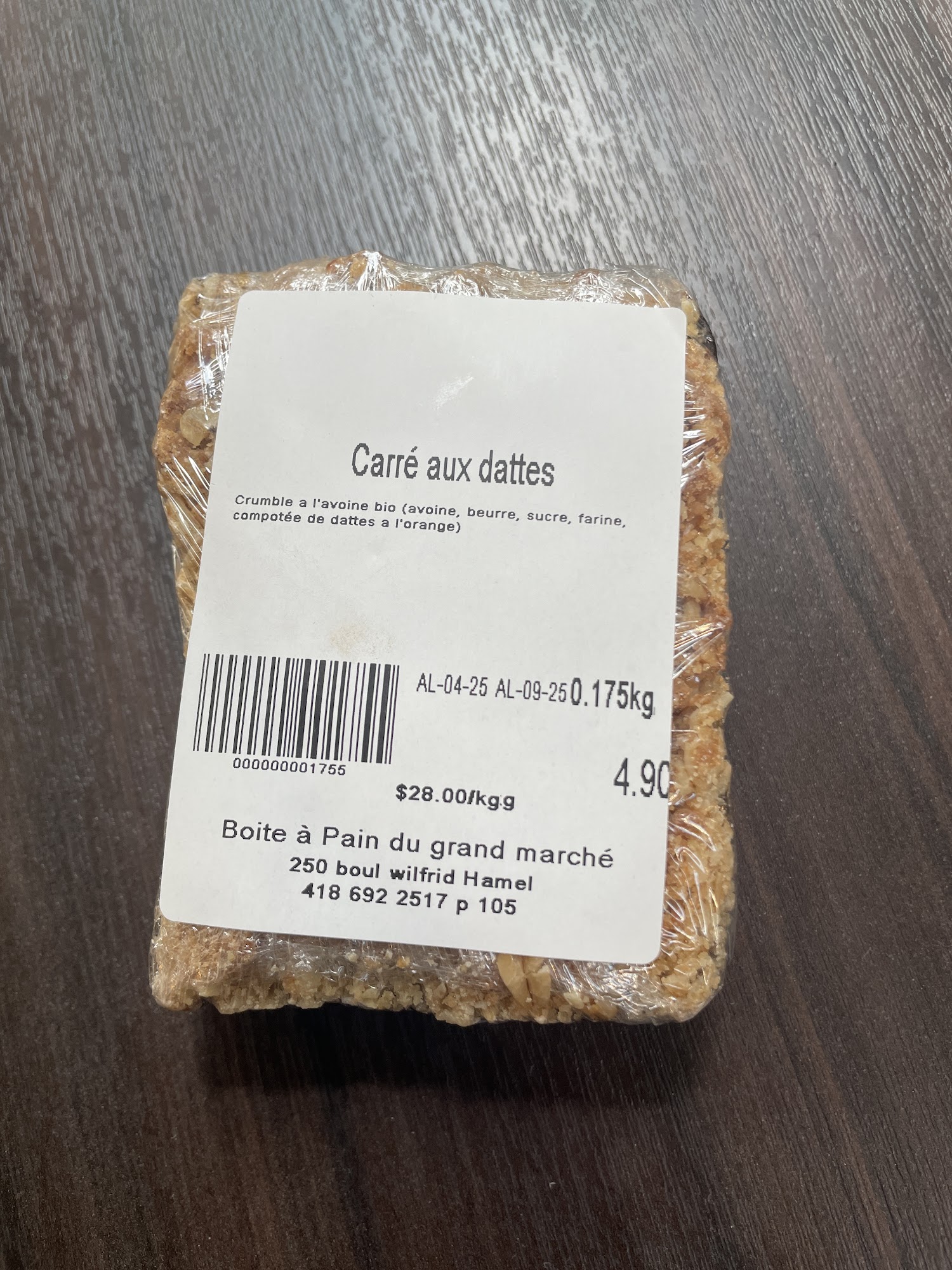 La Boîte à Pain Menu
