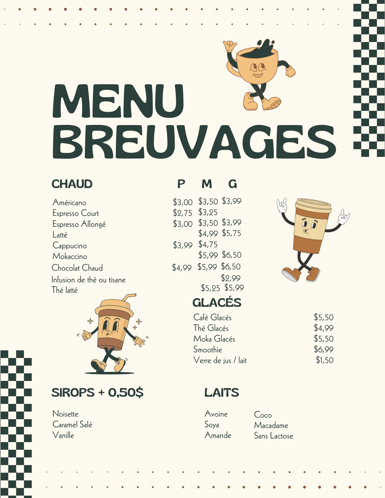 Café Noisette Menu