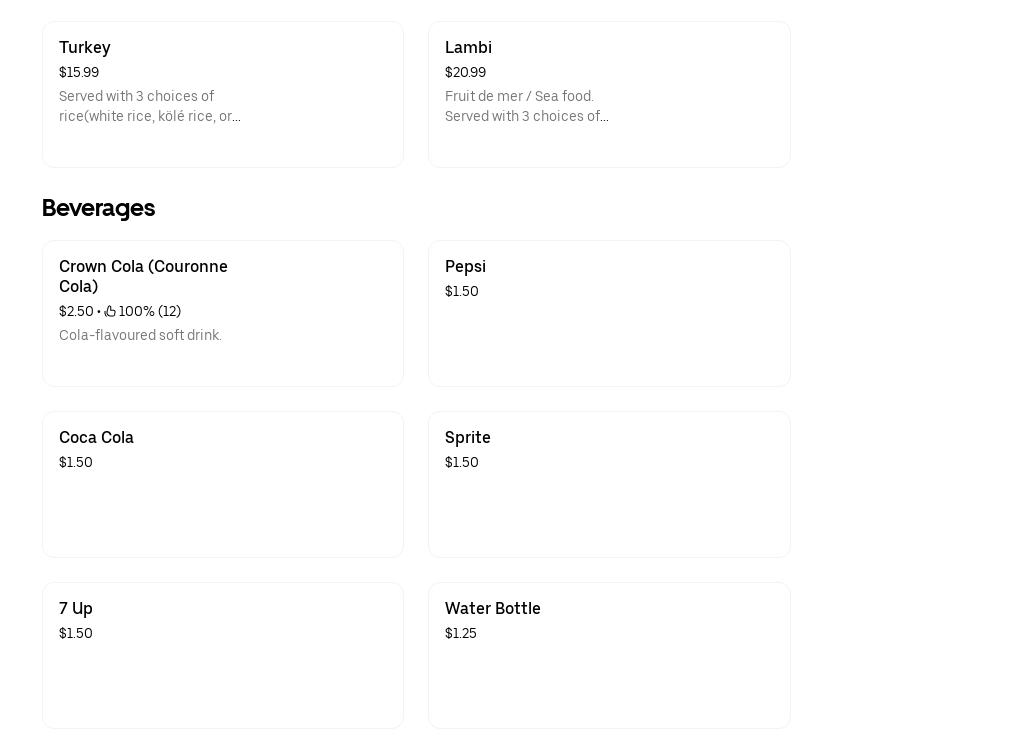 Caïmite Créole Menu