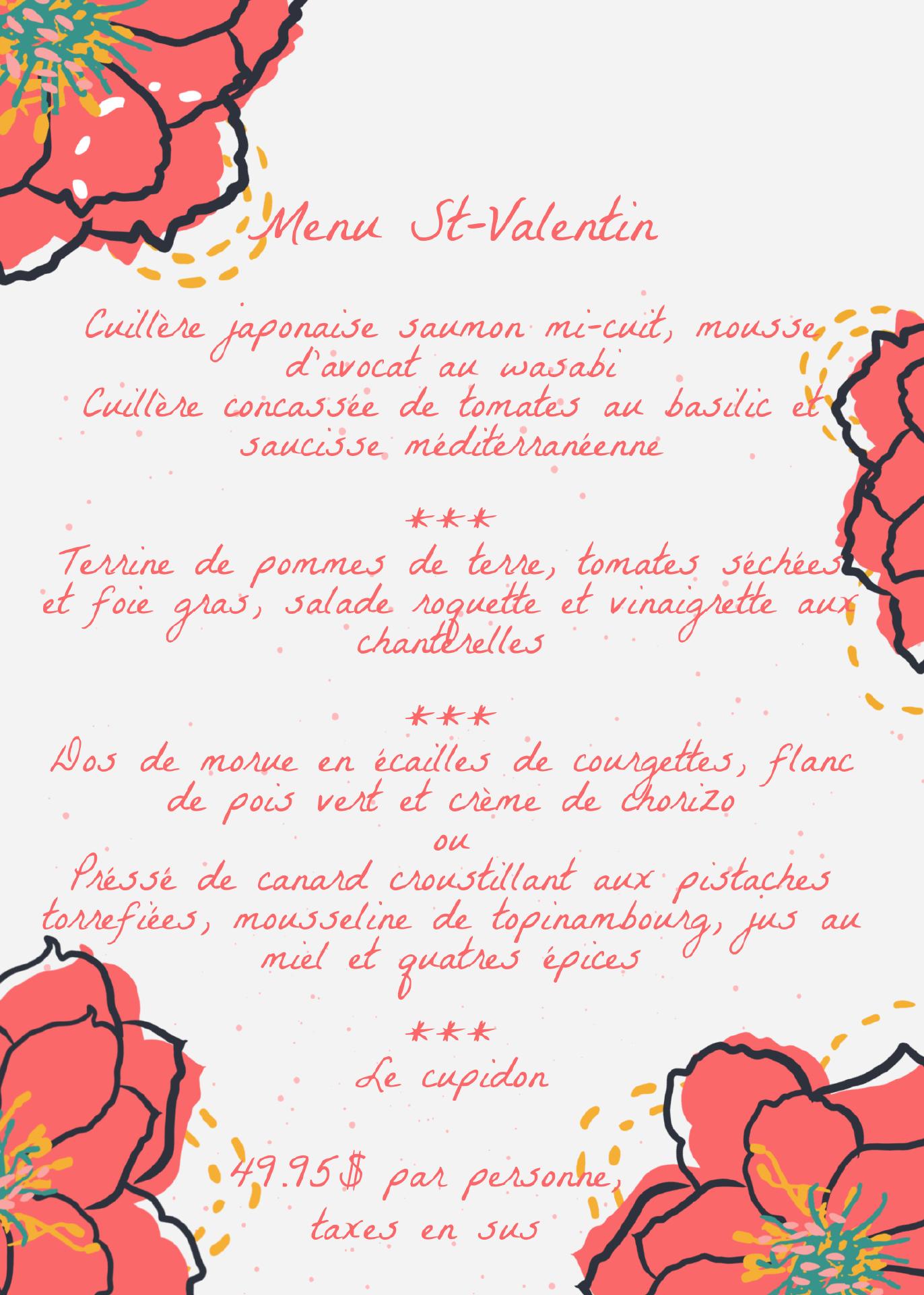 Délices du Gourmet Menu