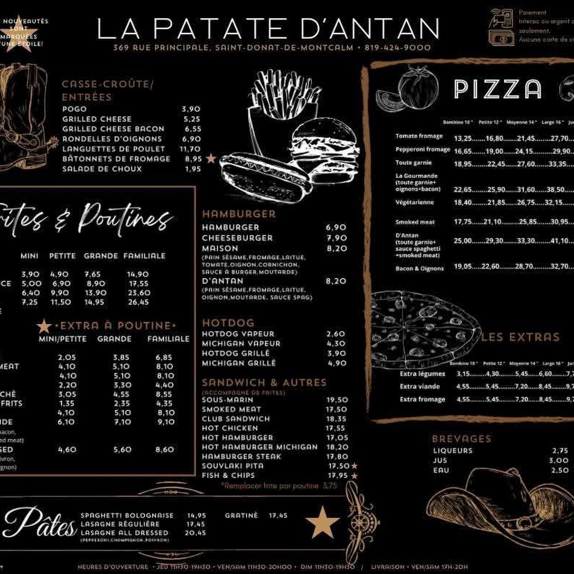 Resto D'antan Menu