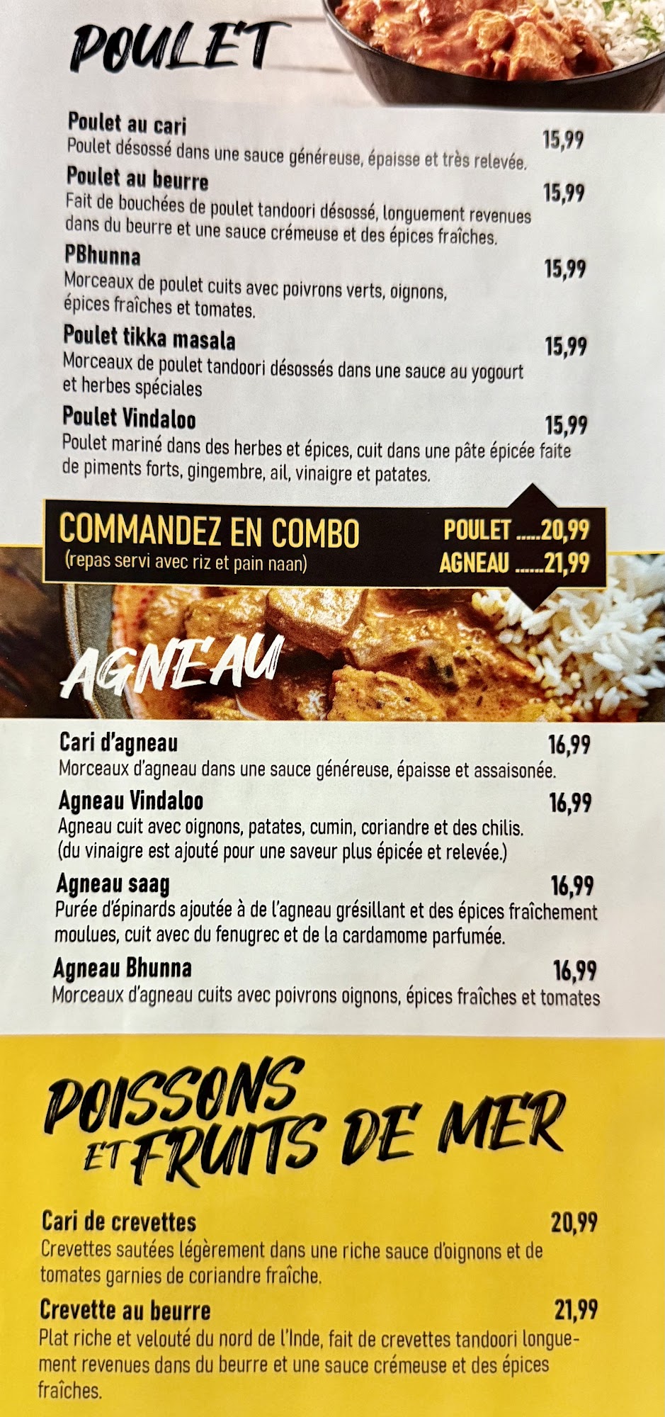 Coco Bénédict Menu
