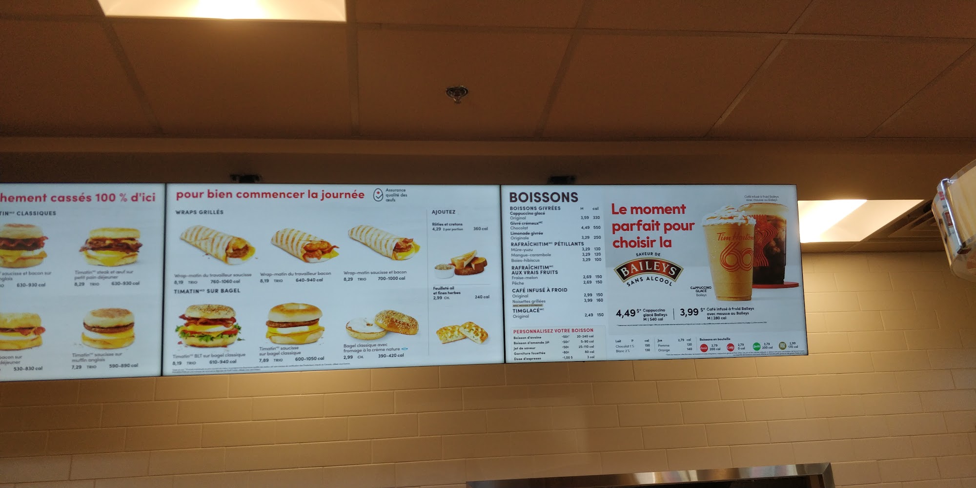 Tim Hortons Menu