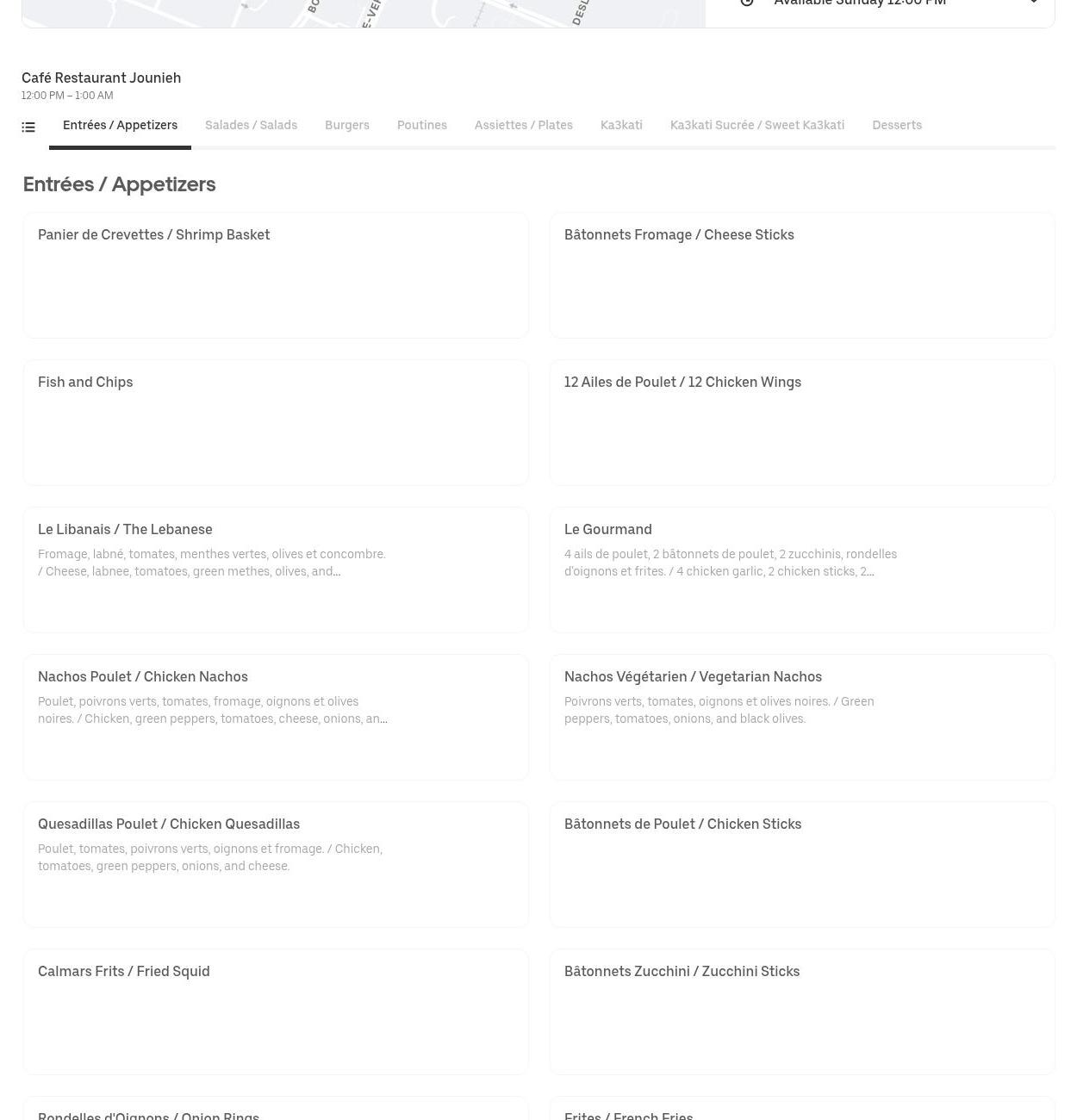 Jounieh Café-Resto Menu