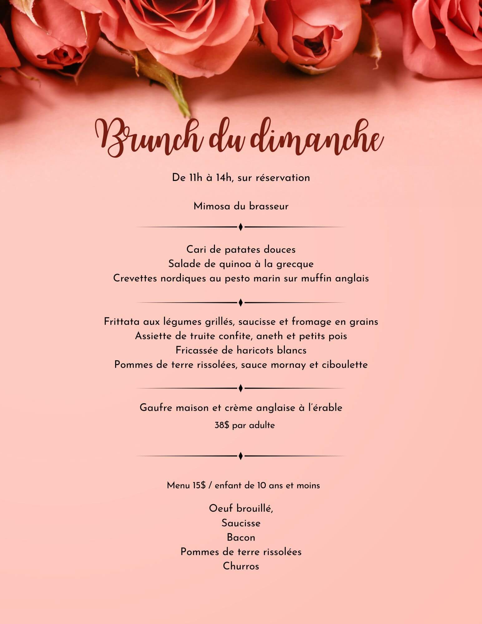 La Boutique du Presbytère Menu