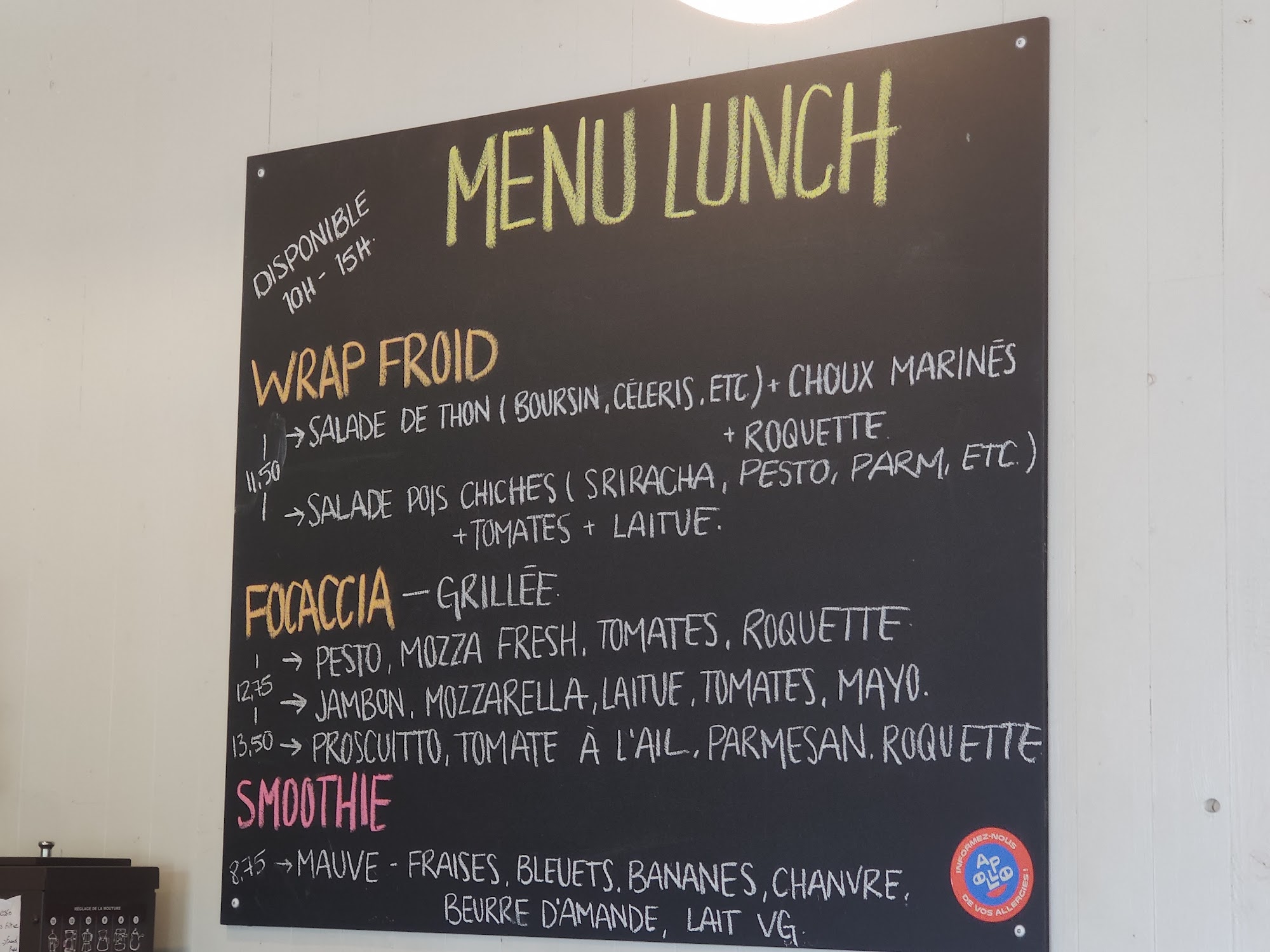 Café Apollo Menu