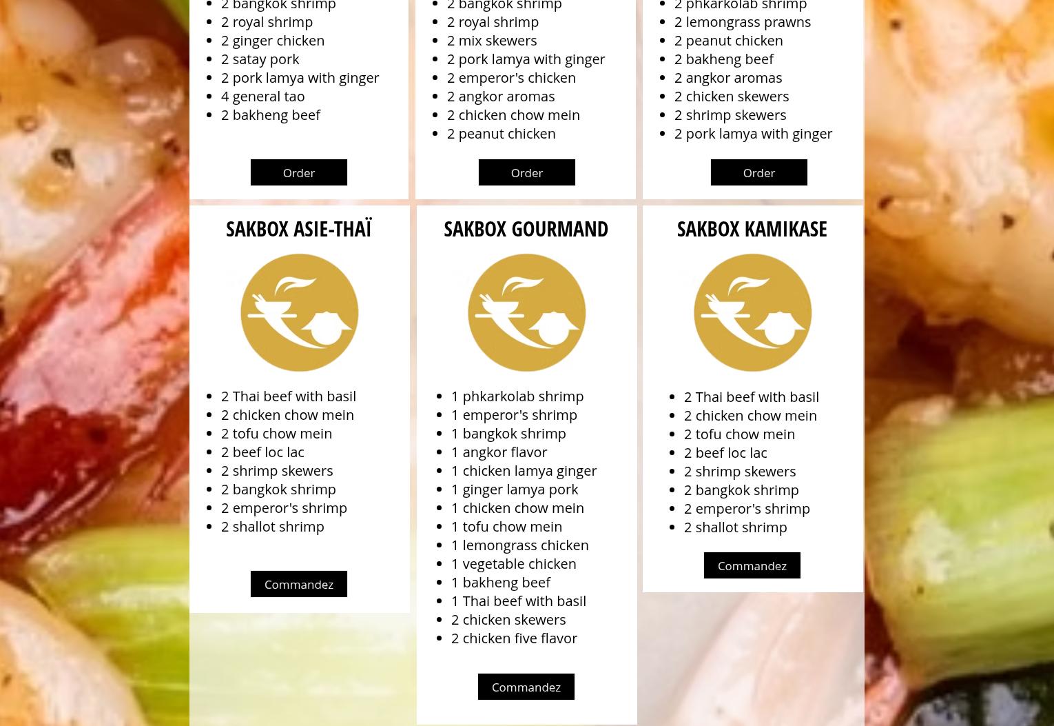 Restaurant Chez Sak Menu