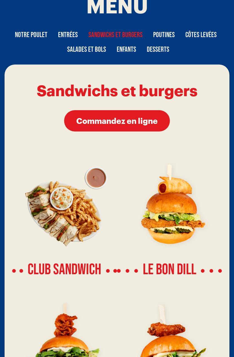 Rôtisseries Benny & Au Coq Menu