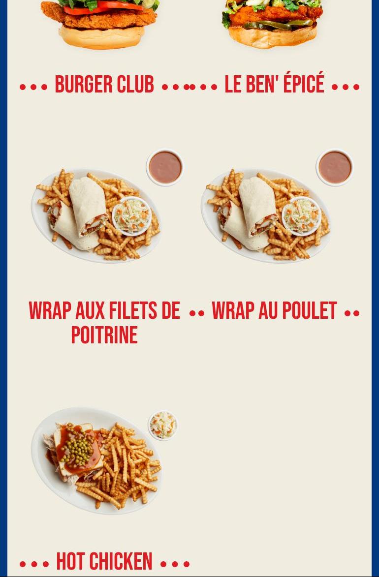 Rôtisseries Benny & Au Coq Menu