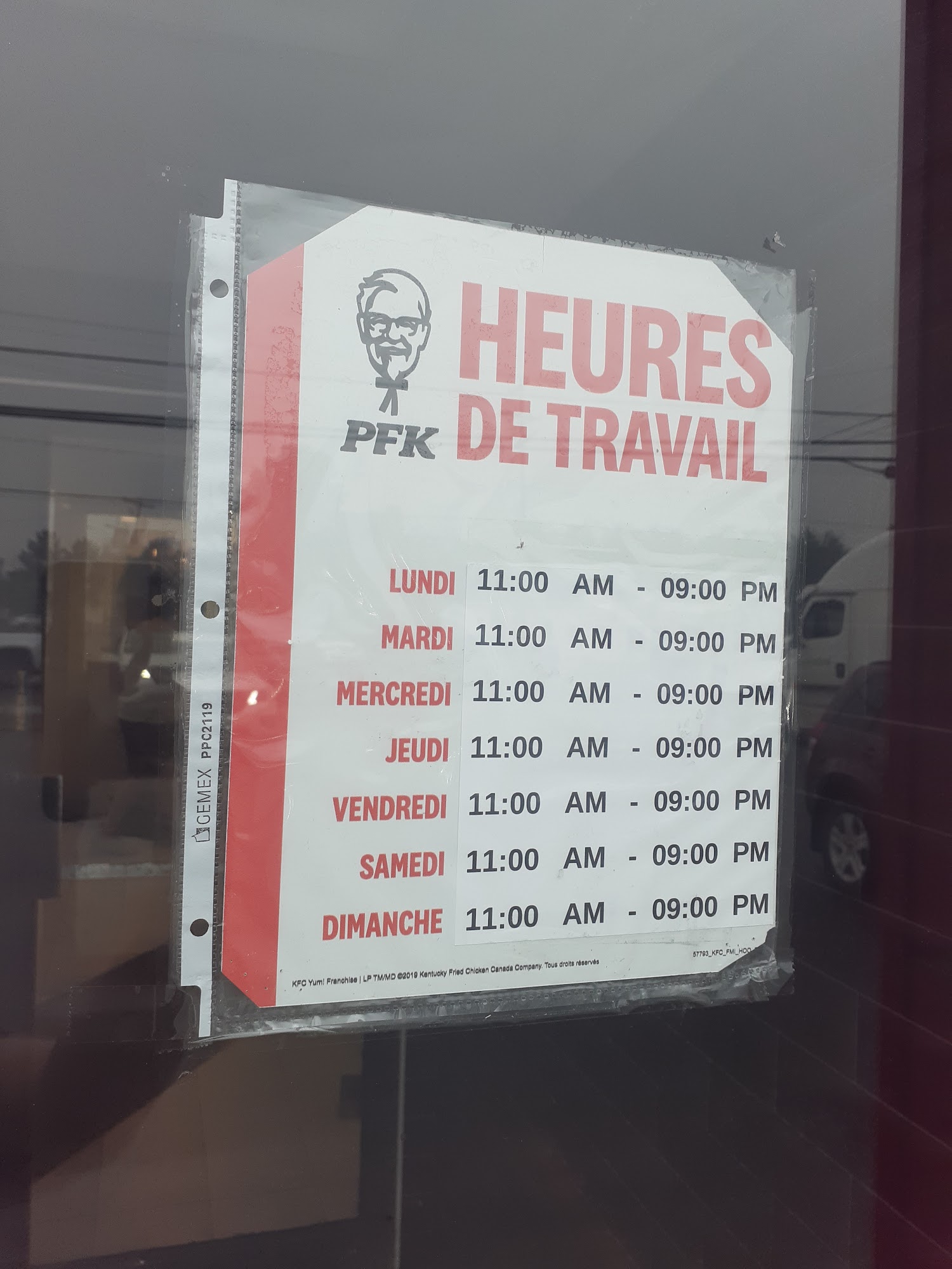 PFK Menu