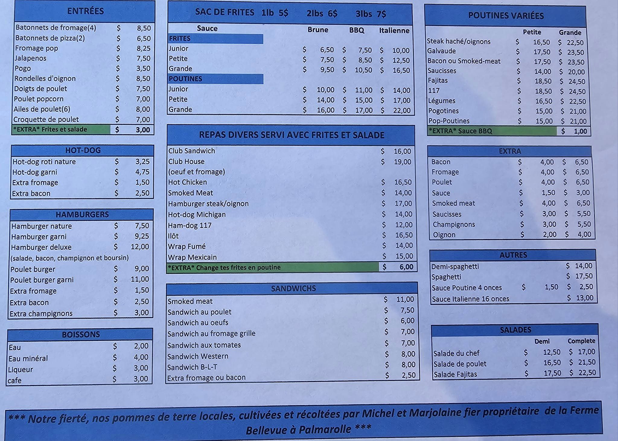 L’arrêt 117 Menu