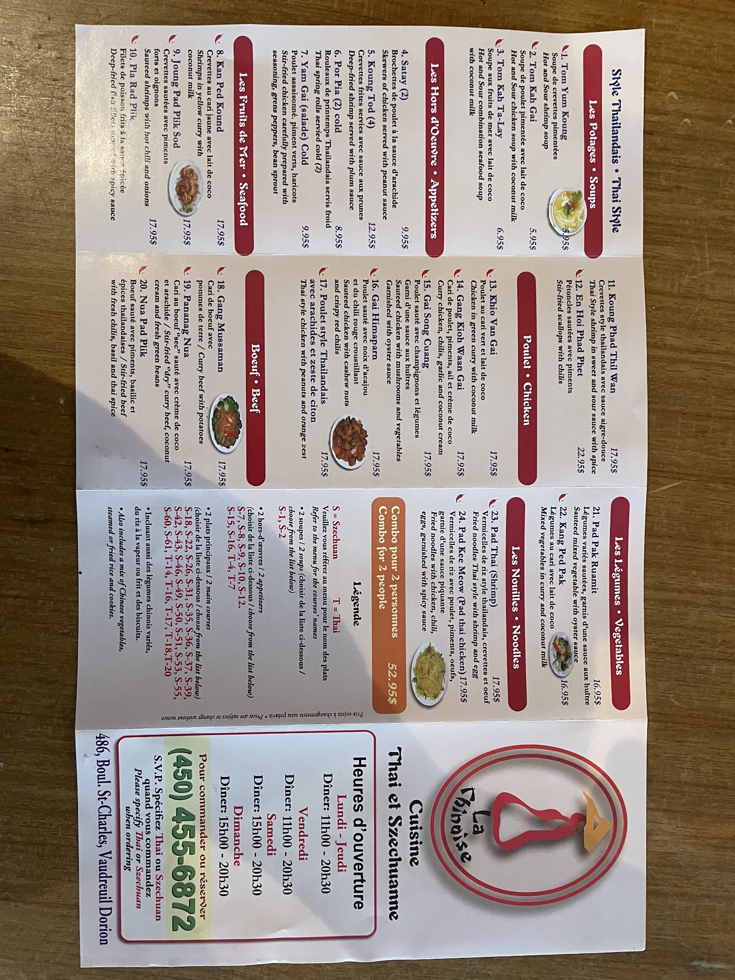 Szechuan Thai Menu