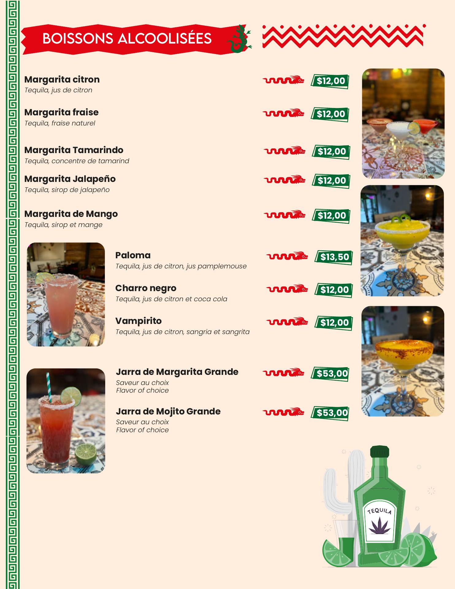 Restaurant Mexicain 365 Menu