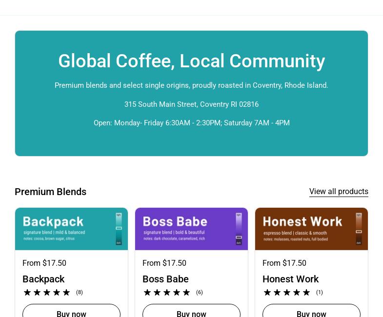 Longshore Coffee Menu