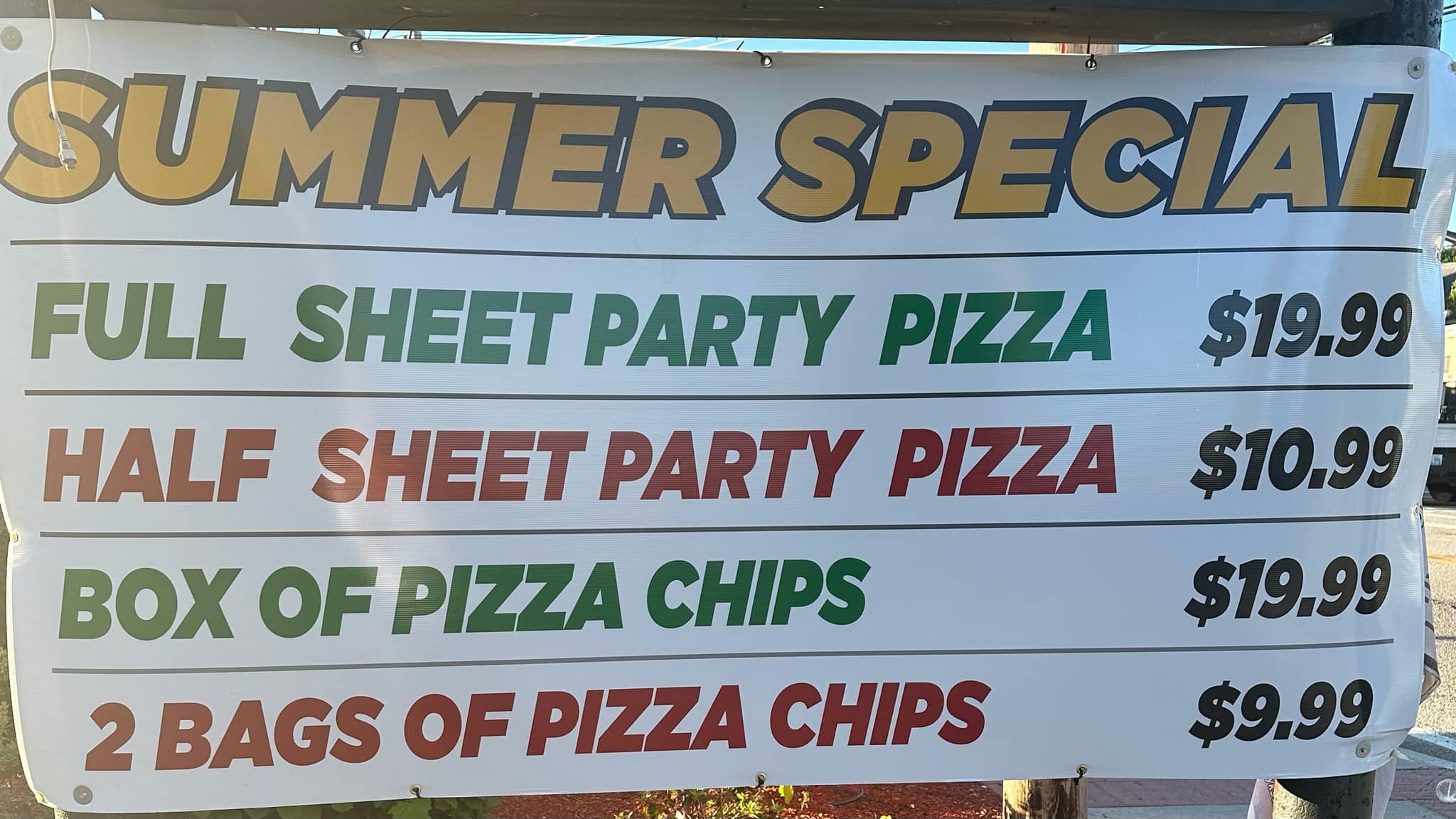 The Original Italian Bakery, Inc. Menu