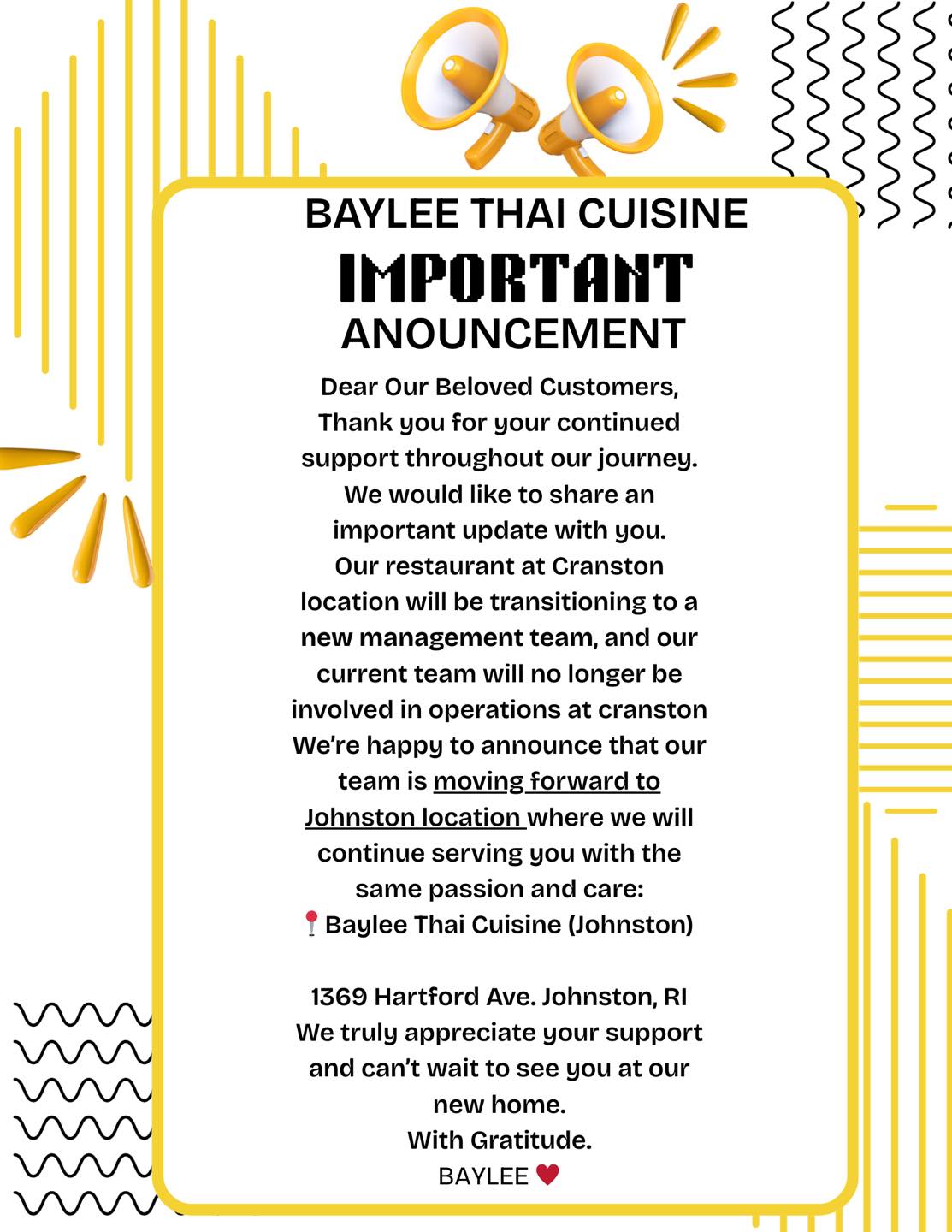 Baylee Thai Cuisine Johnston