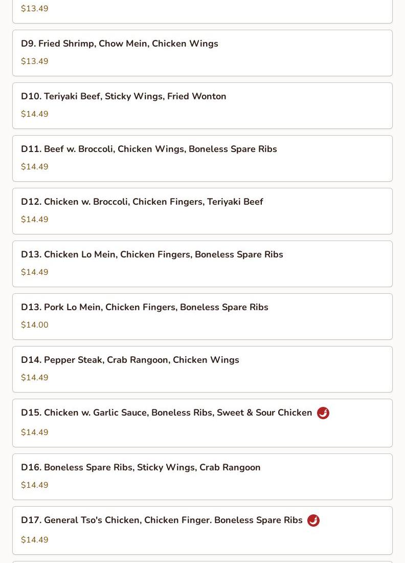 Golden City 金城 Menu