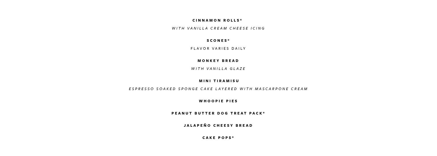 Gingersnaps Bakery Menu