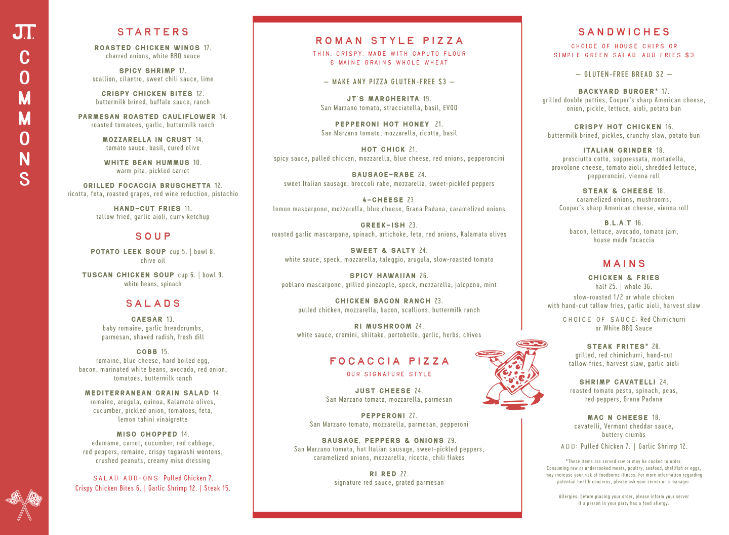 J.T. Commons Menu