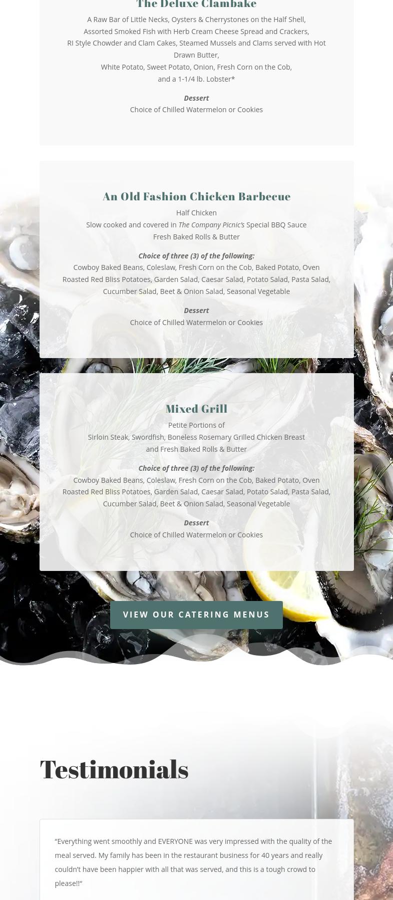 Company Picnic Co Menu