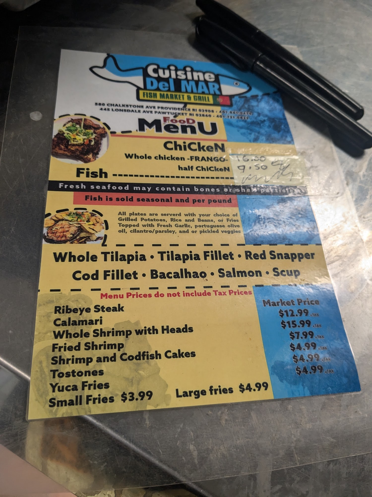 Cuisine Del Mar Menu