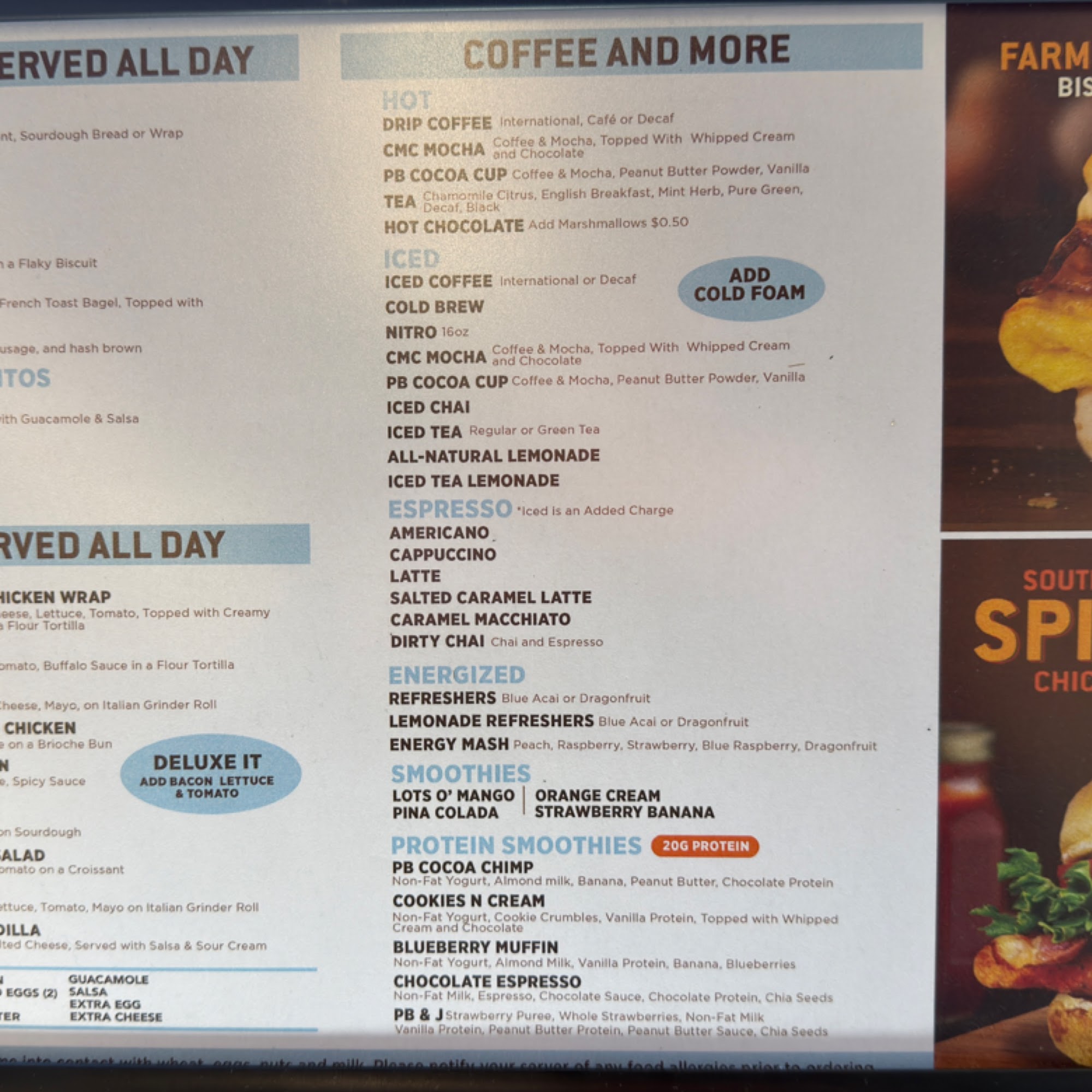Corner Market Cafe Menu