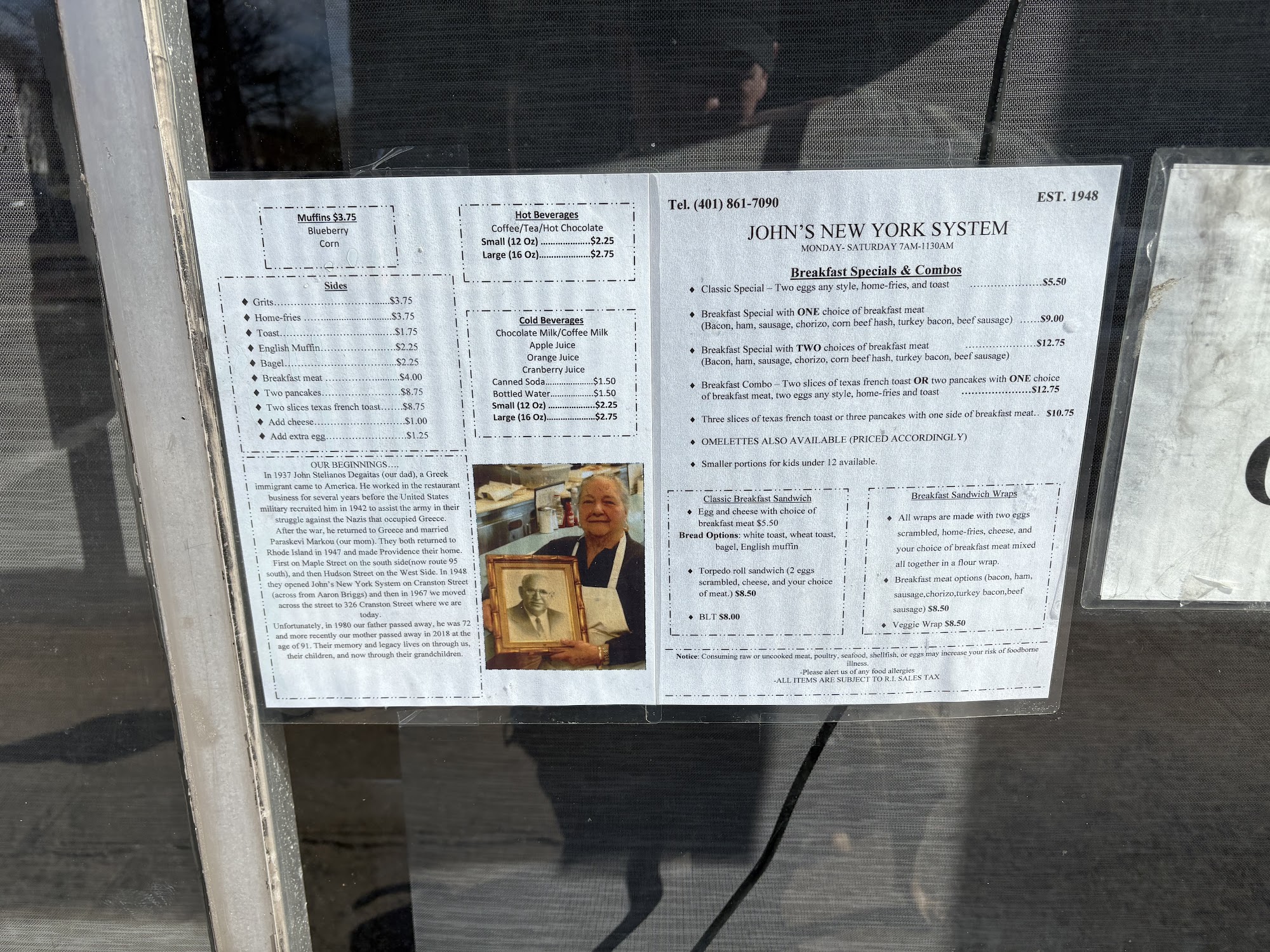 John's New York Systems Restaurant Menu