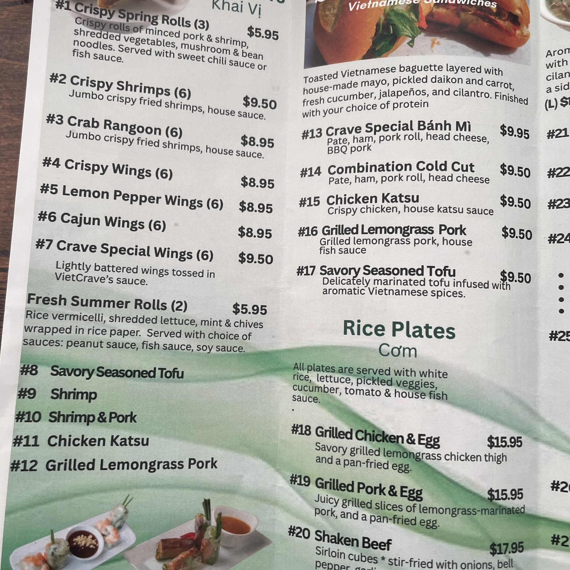 VietCrave Menu