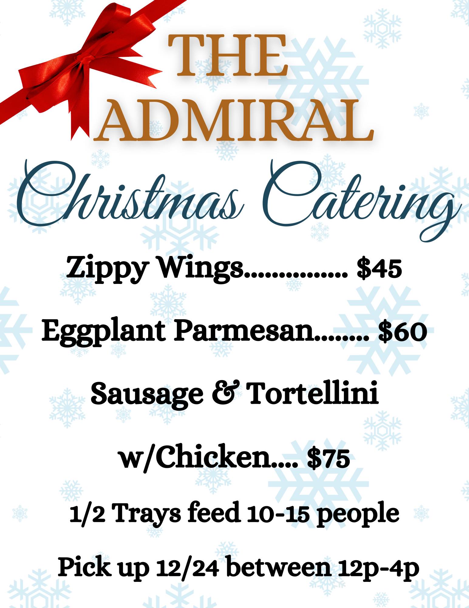 Admiral Pub Menu