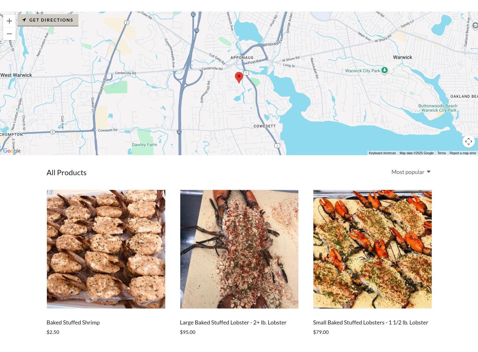 Metro Lobster & Seafood Menu