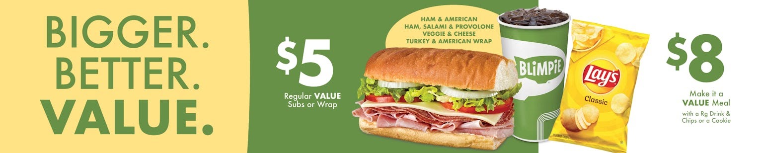 Blimpie America's Sub Shop Menu