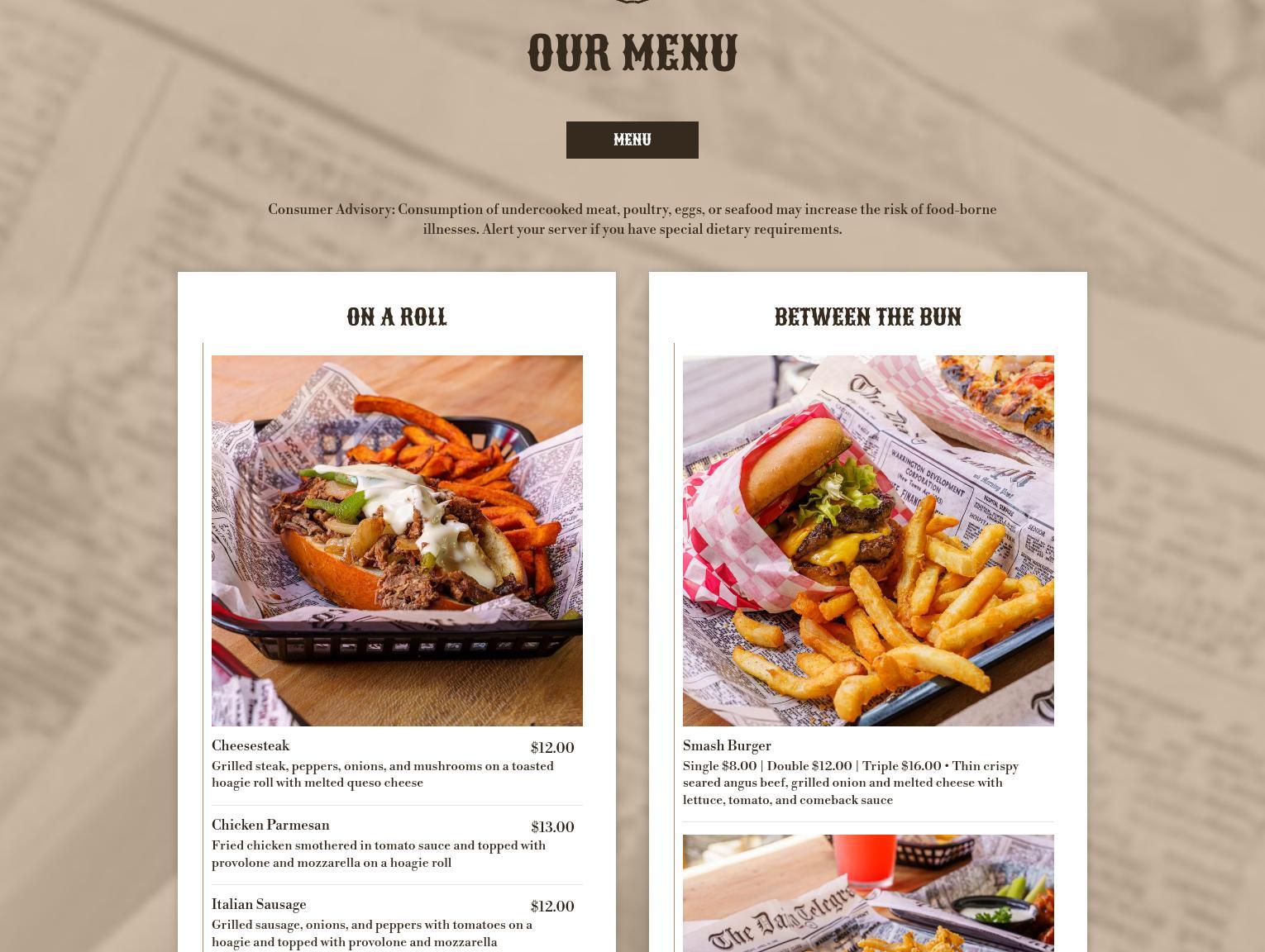 Docs Lakeside Bar and Grill Menu