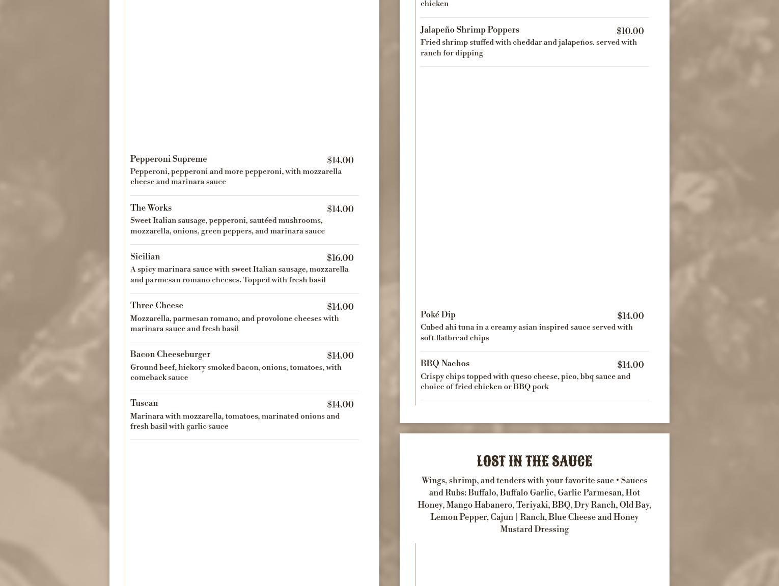 Docs Lakeside Bar and Grill Menu